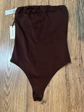 NWT! Aritzia Babaton Strapless Contour Tube Top Bodysuit Coffee Bean Sz XS